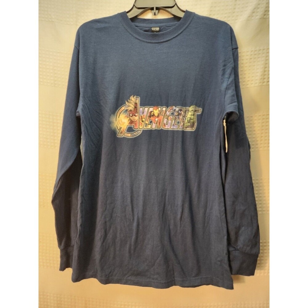 Marvel Avengers Mens Blue Long Sleeve Graphic Tshirt Size Medium M&O MCU